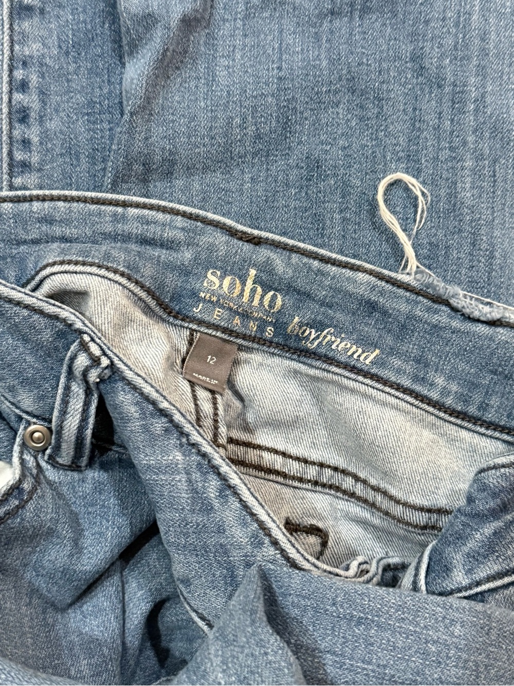 Soho Light Blue Distressed Boyfriend Jeans - Picture 7 of 7